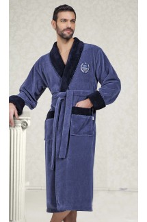 Халат махровый бамбуковый в светло-сером цвете