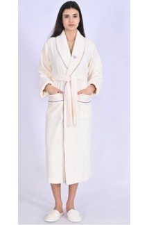 Махровий халат женский в комплекте с тапочками