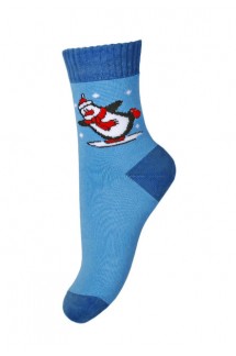 Шкарпетки з пингвинчиком в синьому кольорі