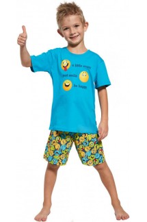 Пижама для мальчика с веселыми принтами смайлами