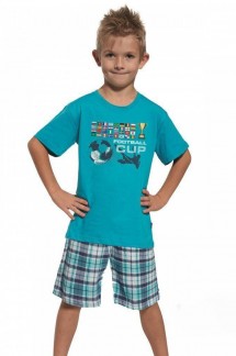 Трикотажная пижама для мальчика с футбольным кубком