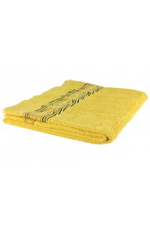 Махровое полотенце с полосатым кантом