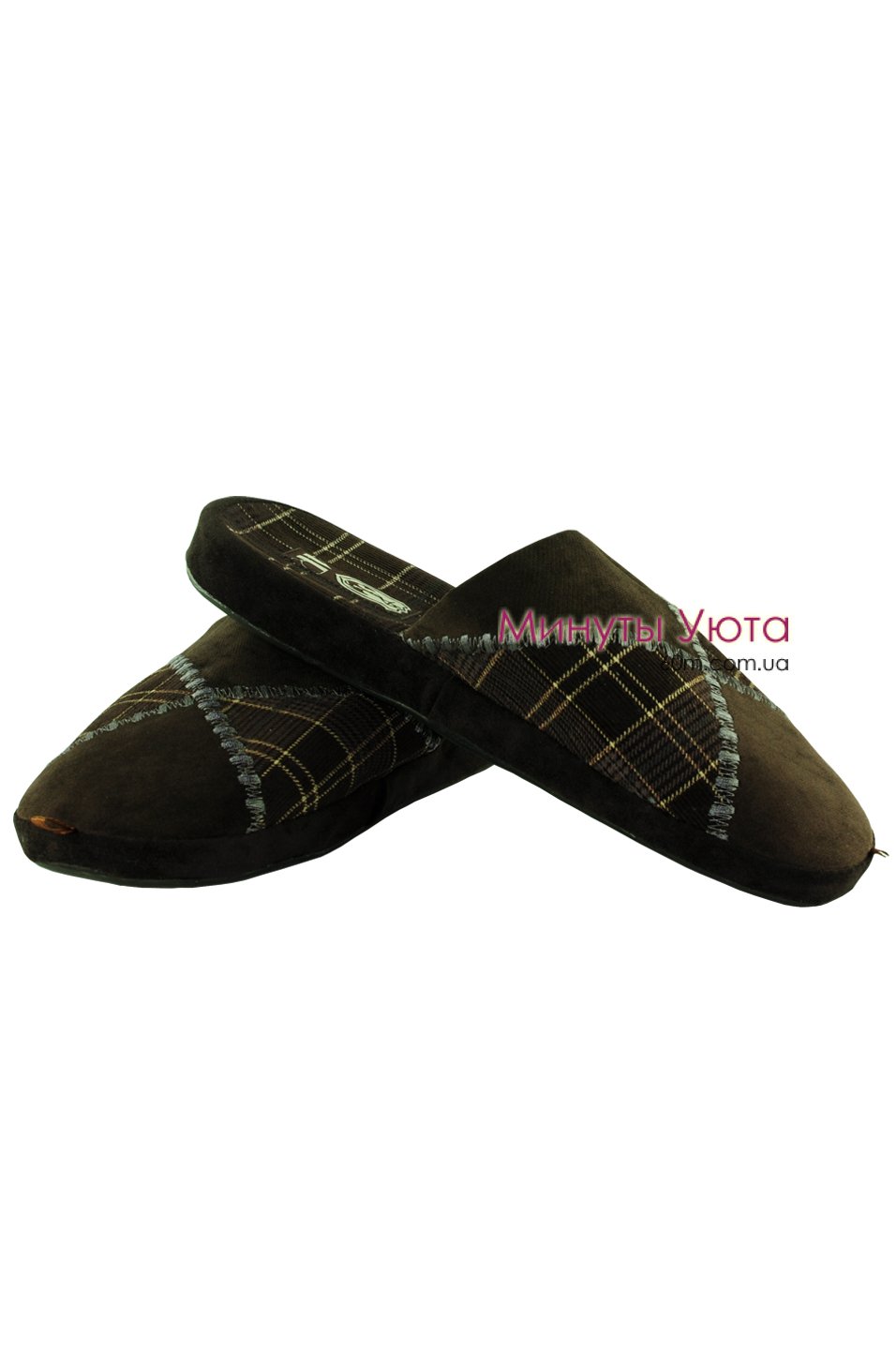 Мужские тапочки с анатомической стелькой в коричневом цвете 