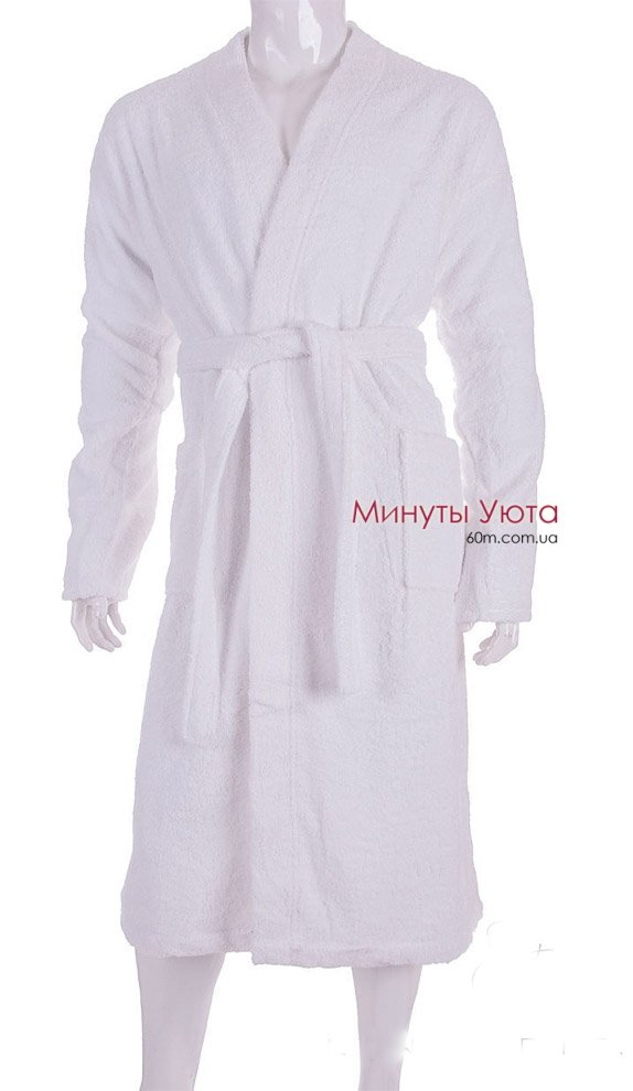 Белый махровый халат с воротником кимоно Virginia Secret
