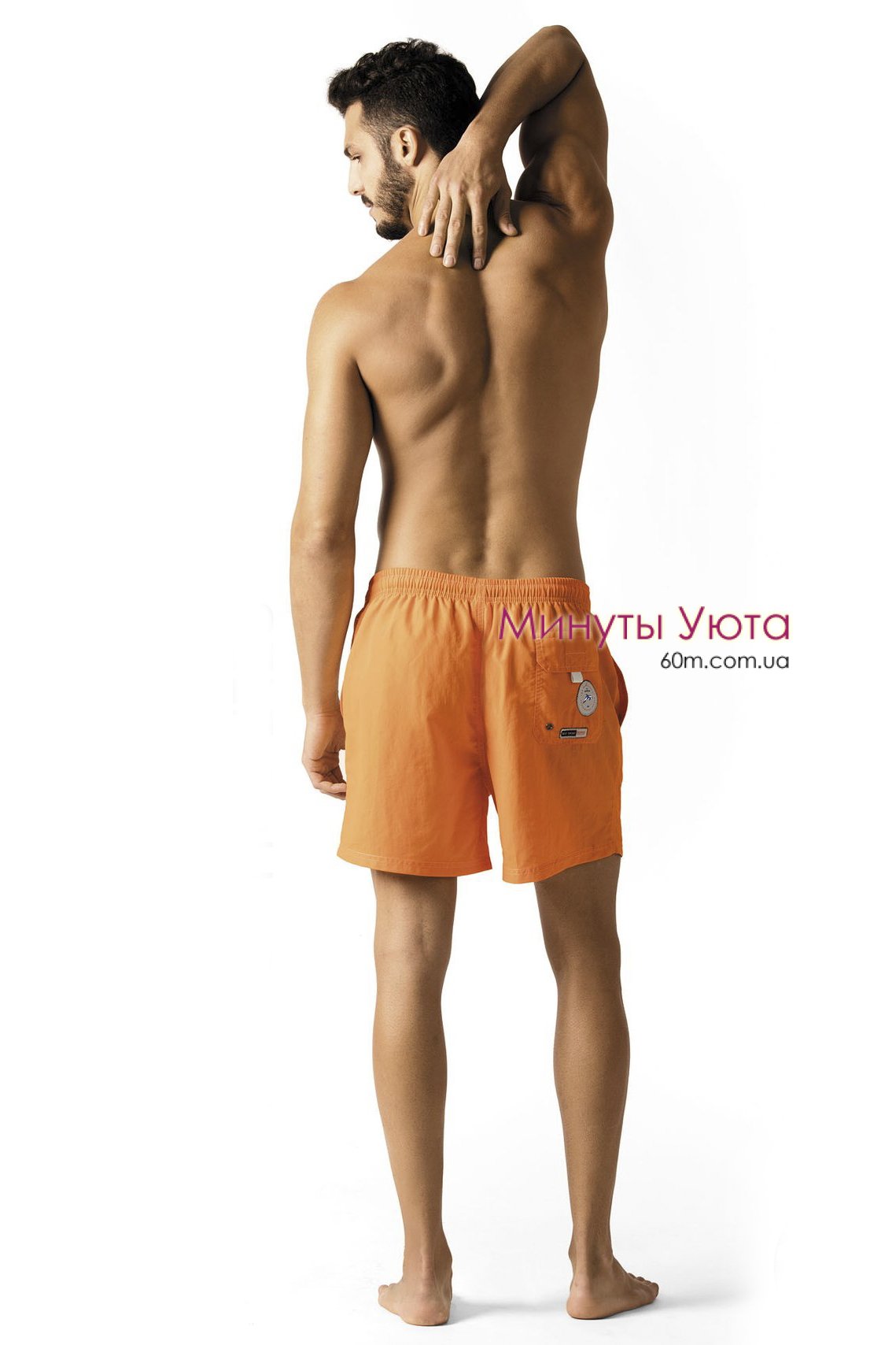 Оранжевые шорты для плавания с нашивками 