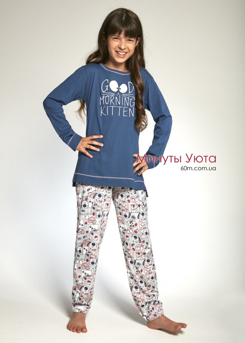 Подростковая пижама для девочки сине-розового цвета Cornette