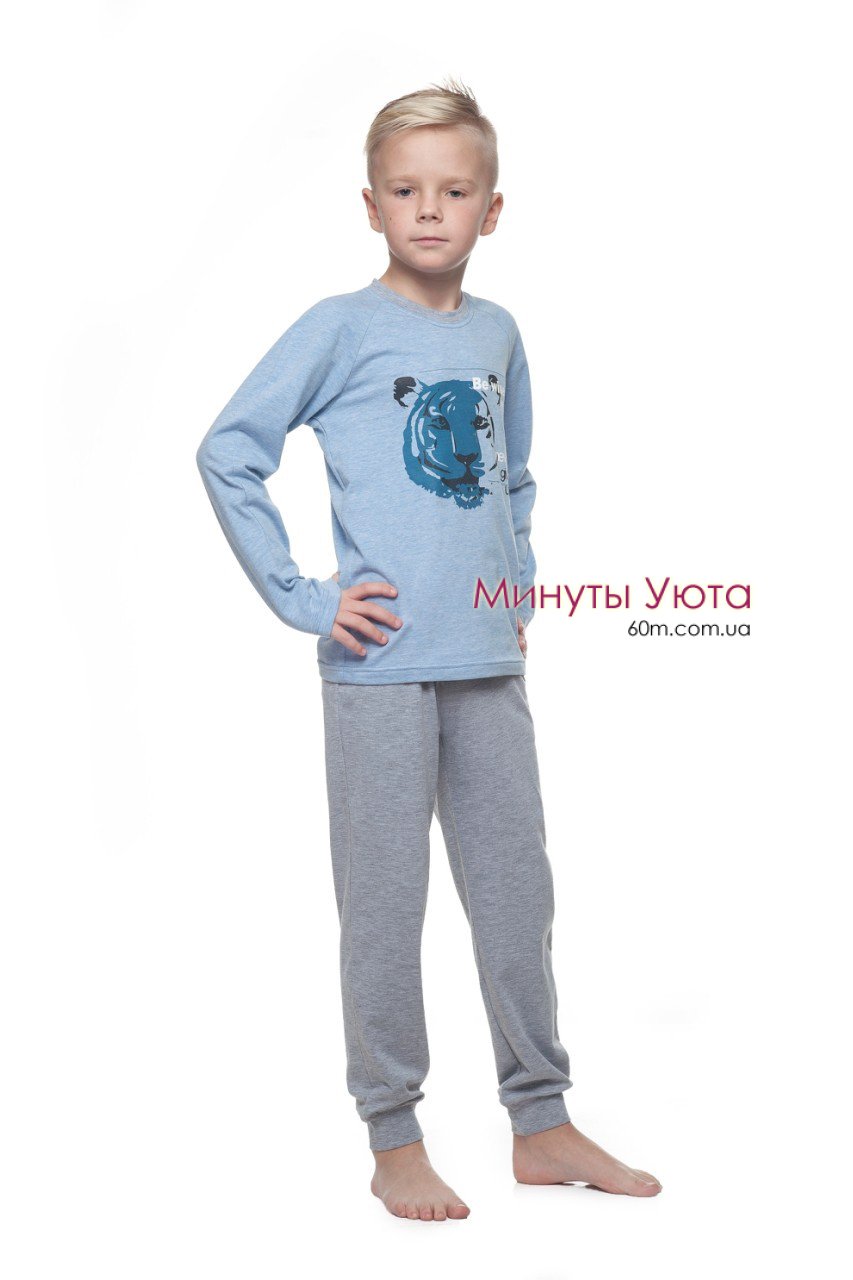 Пижама для мальчика в голубом цвете с принтом 