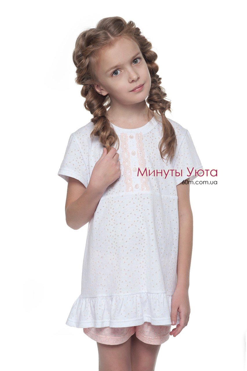 Подростковая пижама для девочки в белом цвете 