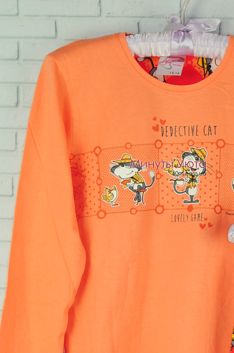 Хлопковая пижама с веселыми котиками 