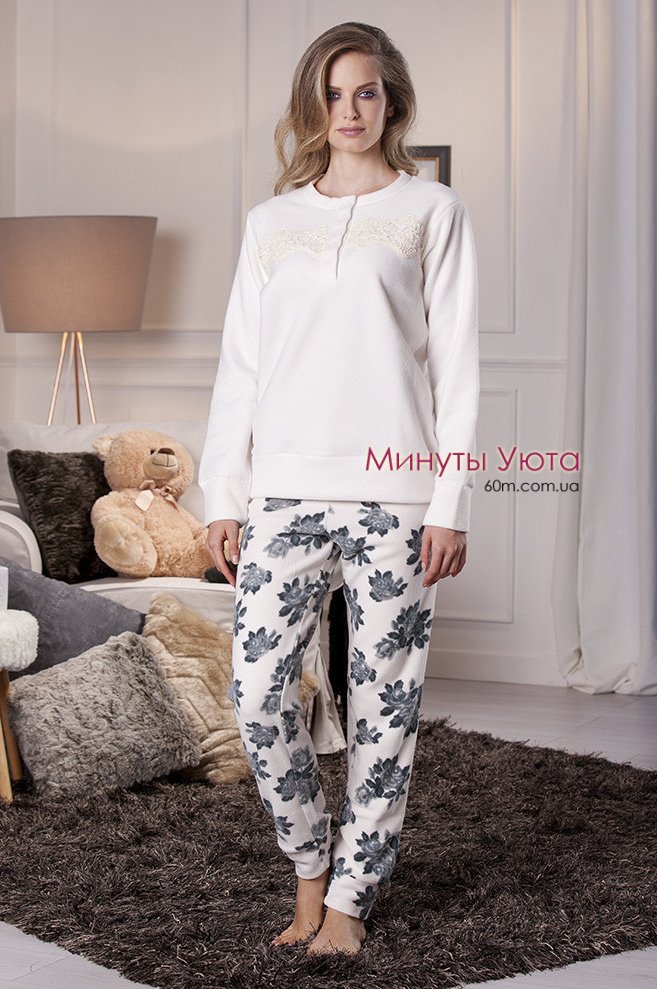 Нежная пижама с брюками в цветочный принт Cotonella