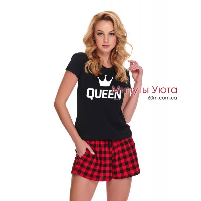 Женская летняя пижама шорты и футболка с принтом QUEEN Dobra Nochka