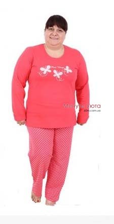 Байковая пижама в цвете фуксия 