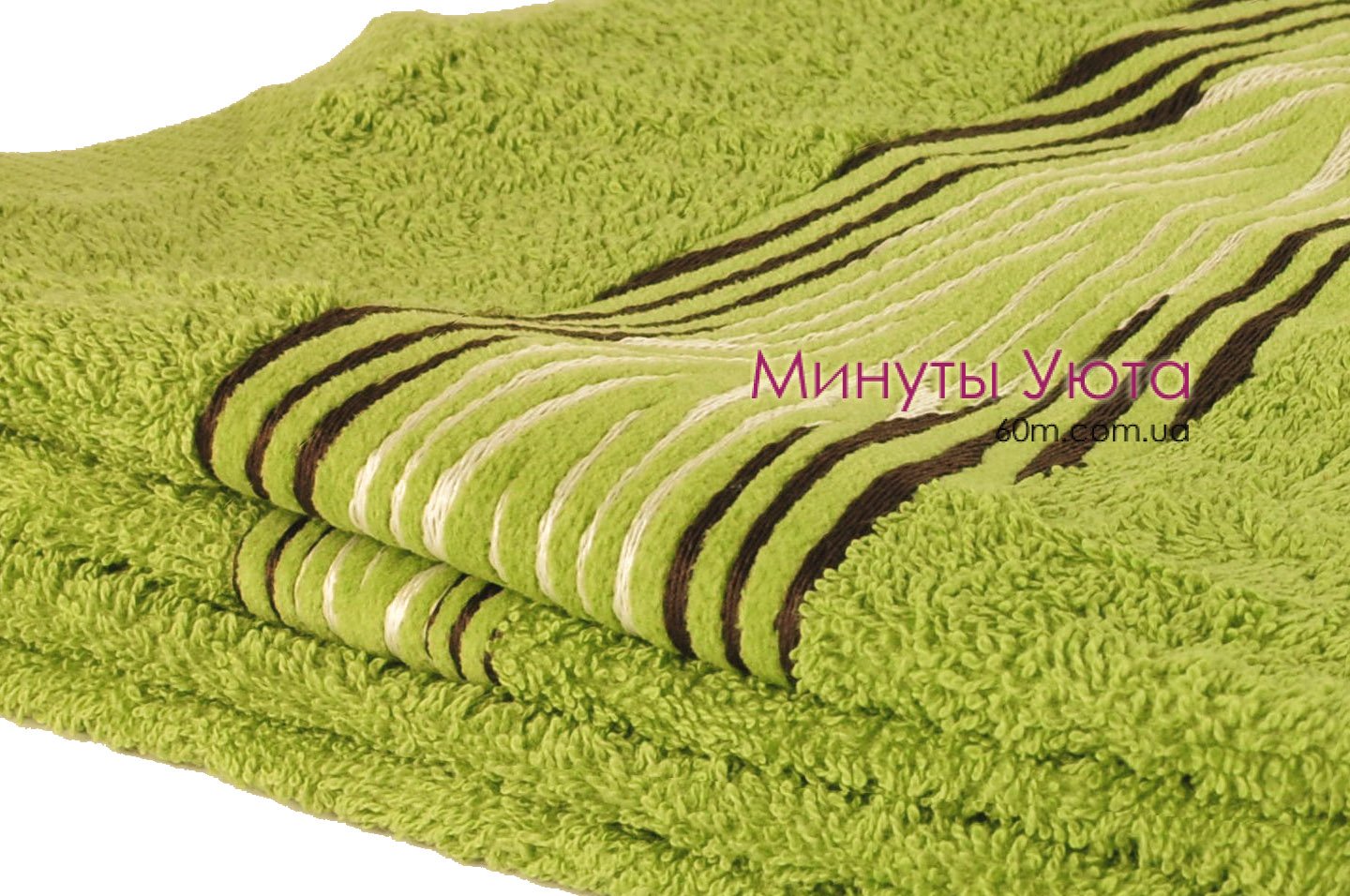 Махровое полотенце с полосатым кантом 