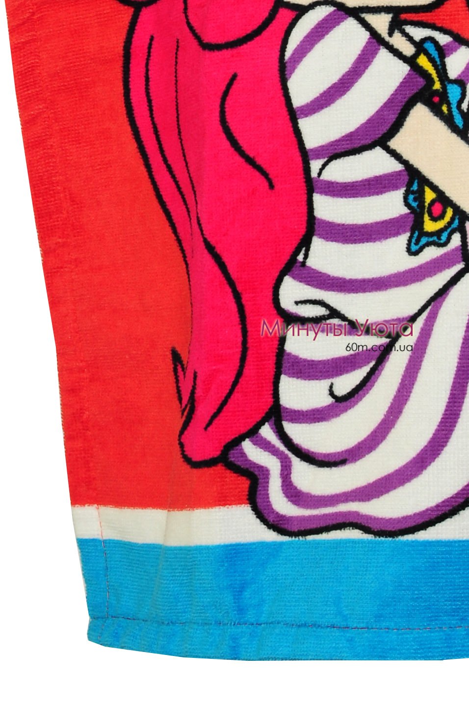 Пляжное полотенце-пончо девочка клубничка Turkey
