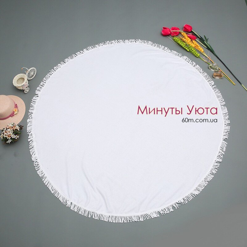 Креативное круглое полотенце-коврик с ярким принтом 